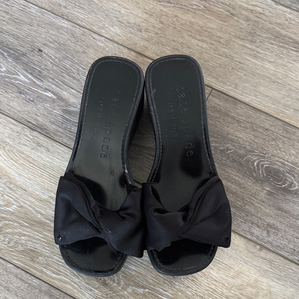 Kate Spade Black Bow Mules